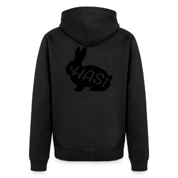 Ostern - Unisex Premium Bio Zip Hoodie - Schwarz - Hinten - Nico (187cm)