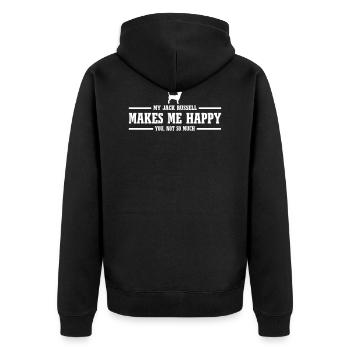 JACK RUSSELL makes me happy - Unisex Premium Organic Zip Hoodie - black - Back - Nico (187cm)