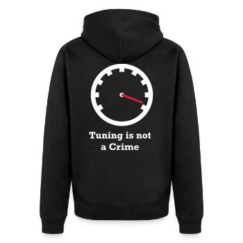 Tuning is not a Crime - Unisex Premium Bio Zip Hoodie - Schwarz - Hinten - Nico (187cm)