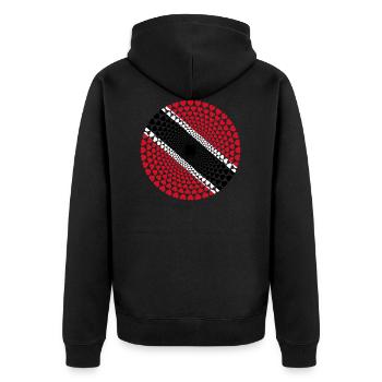 Trinité-Tobago Trinité-Tobago Amour Mandala de coeur - Veste à capuche bio Premium Unisexe - noir - Dos - Nico (187cm)