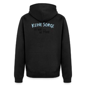 keine Sorge nur ne Phase - Unisex Premium Bio Zip Hoodie - Schwarz - Hinten - Nico (187cm)