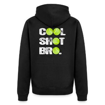 TENNIS - cool shot - Unisex Premium Organic Zip Hoodie - black - Back - Nico (187cm)