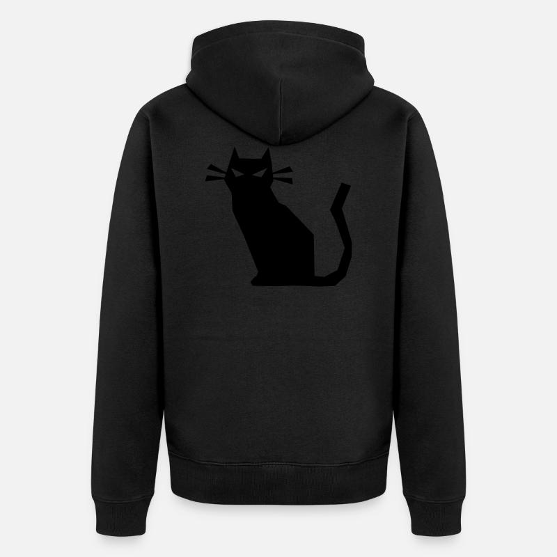 chat pointu mal - Veste à capuche bio Premium Unisexe - noir