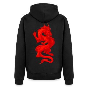 Glowing Dragon - Unisex Premium Organic Zip Hoodie - black - Back - Nico (187cm)