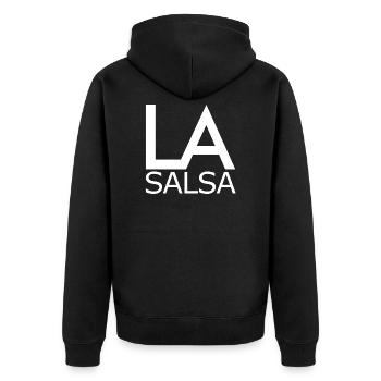 LA Salsa - Los Angeles Salsa - Salsa Dance Shirt - Veste à capuche bio Premium Unisexe - noir - Dos - Nico (187cm)