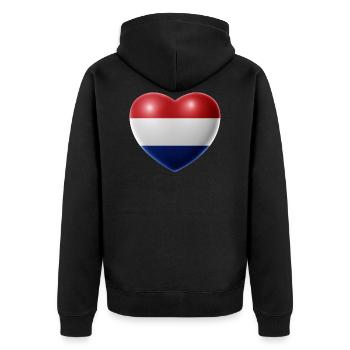Coeur (Pays-Bas / Nederland) - Veste à capuche bio Premium Unisexe - noir - Dos - Nico (187cm)