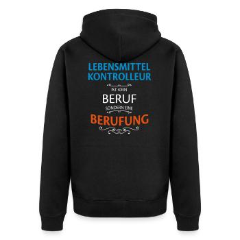 Lebensmittelkontrolleur Beruf - Unisex Premium Bio Zip Hoodie - Schwarz - Hinten - Nico (187cm)