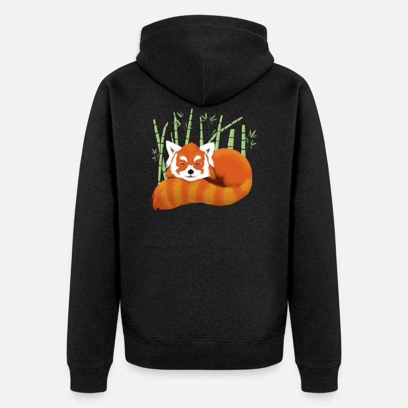 Panda roux - Veste à capuche bio Premium Unisexe - noir