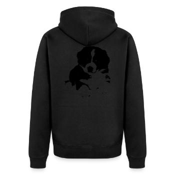 Süßer Hund - Unisex Premium Bio Zip Hoodie - Schwarz - Hinten - Nico (187cm)