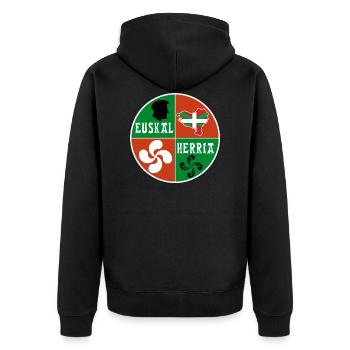 Pays Basque - Veste à capuche bio Premium Unisexe - noir - Dos - Nico (187cm)