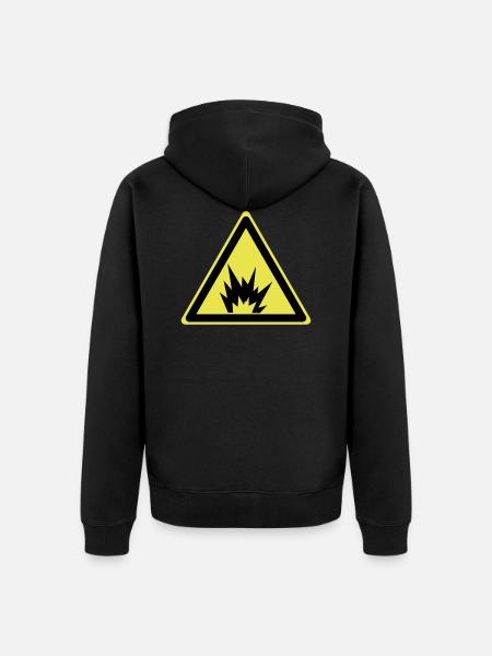 Attention Explosive - Unisex Premium Organic Zip Hoodie - black