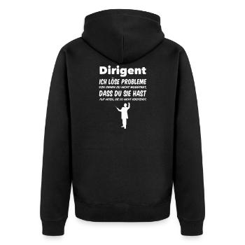 Conductor I solve problems gift choir music - Unisex Premium Organic Zip Hoodie - black - Back - Nico (187cm)
