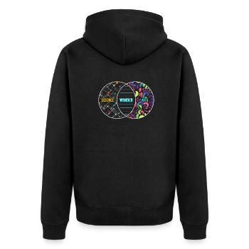 Science Wonder Art überlappende Kreise Geschenk - Unisex Premium Bio Zip Hoodie - Schwarz - Hinten - Nico (187cm)