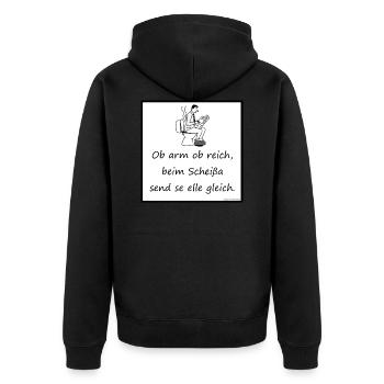 All the same - Unisex Premium Organic Zip Hoodie - black - Back - Nico (187cm)