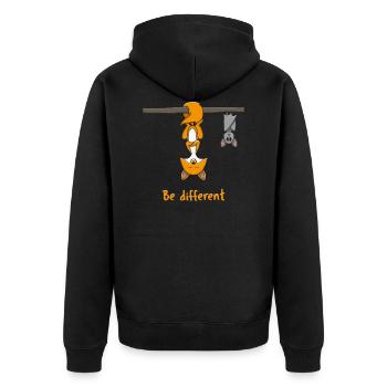 Renard chauves-souris Be Different amoureux des animaux - Veste à capuche bio Premium Unisexe - noir - Dos - Nico (187cm)