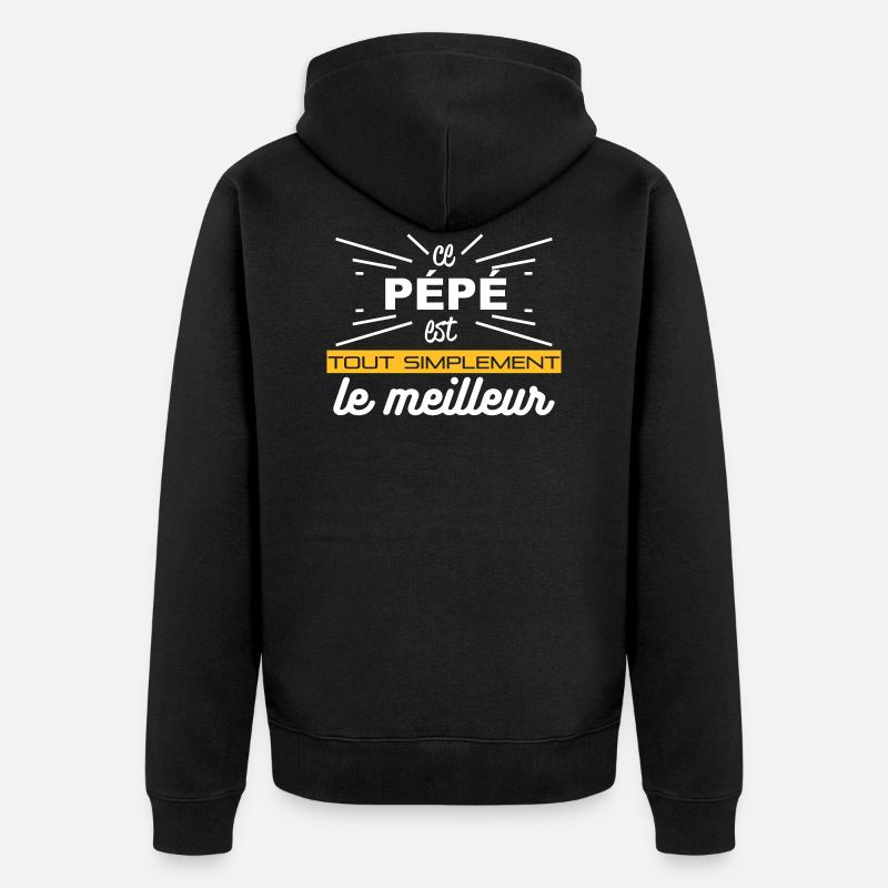 pépé simplement meilleur - Veste à capuche bio Premium Unisexe - noir