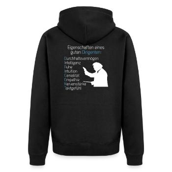 Eigenschaften eines Dirigenten Chorleiter Chor - Unisex Premium Bio Zip Hoodie - Schwarz - Hinten - Nico (187cm)