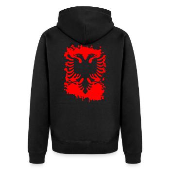 albanische adler albania shirt albanian eagle - Unisex Premium Bio Zip Hoodie - Schwarz - Hinten - Nico (187cm)
