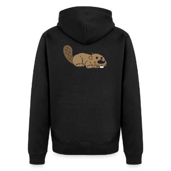 Bieber - Unisex Premium Bio Zip Hoodie - Schwarz - Hinten - Nico (187cm)