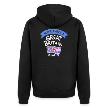 Faire à nouveau cadeau de l'Amérique Grande-Bretagne - Veste à capuche bio Premium Unisexe - noir - Dos - Nico (187cm)