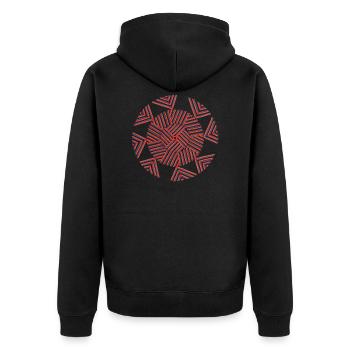Who Knows? - Unisex Premium Organic Zip Hoodie - black - Back - Nico (187cm)