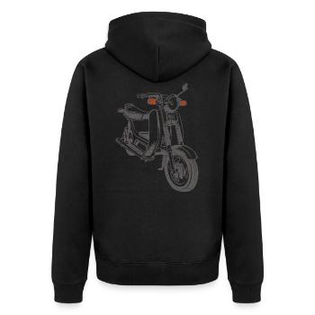 Simson SR50 SR80 - Unisex Premium Organic Zip Hoodie - black - Back - Nico (187cm)