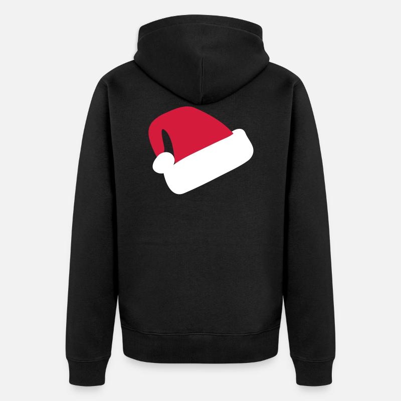 Santa Hat - Unisex Premium Bio Zip Hoodie - Schwarz