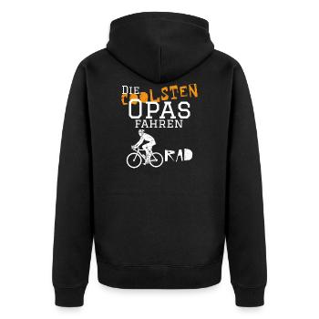 The coolest grandpa ride bike - bike tandem bike - Unisex Premium Organic Zip Hoodie - black - Back - Nico (187cm)