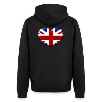 union jack heart - Veste à capuche bio Premium Unisexe - noir - Dos - Nico (187cm)