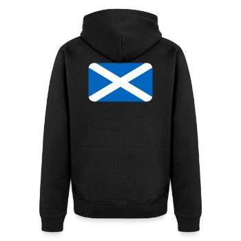 SCOTLAND FLAG round corner 400 dpi - Unisex Premium Organic Zip Hoodie - black - Back - Nico (187cm)