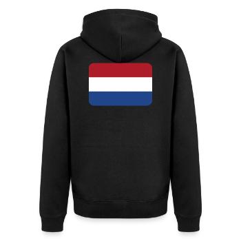 NETHERLANDS FLAG round corner 400 dpi - Veste à capuche bio Premium Unisexe - noir - Dos - Nico (187cm)