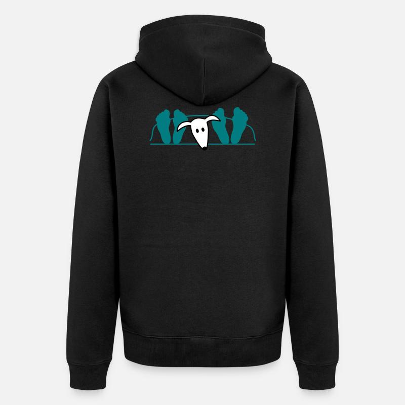 Galgo im Bett - Unisex Premium Bio Zip Hoodie - Schwarz