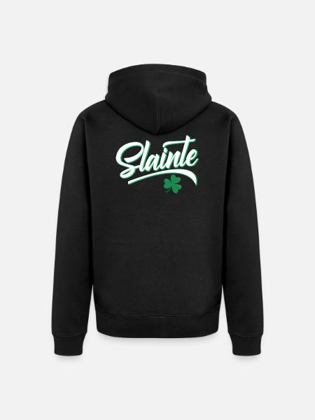 Slainte st Patrick's day - Unisex Premium Organic Zip Hoodie - black