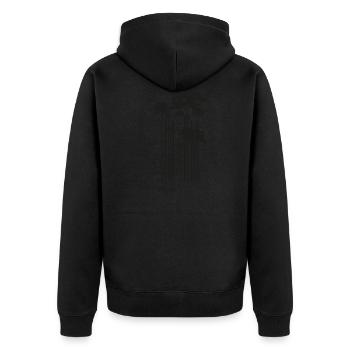 Cadeau cool d'arbres de codes à barres - Veste à capuche bio Premium Unisexe - noir - Dos - Nico (187cm)