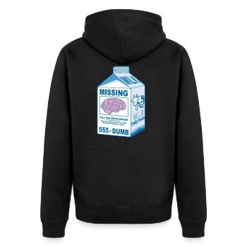 Missing : 's brain - Cerveau de  perdu - Veste à capuche bio Premium Unisexe - noir - Dos - Nico (187cm)