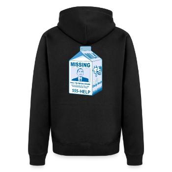 fehlende Obama - Unisex Premium Bio Zip Hoodie - Schwarz - Hinten - Nico (187cm)