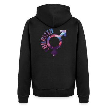 Emanzipation Feminismus Geschenk Symbol Geschlecht - Unisex Premium Bio Zip Hoodie - Schwarz - Hinten - Nico (187cm)