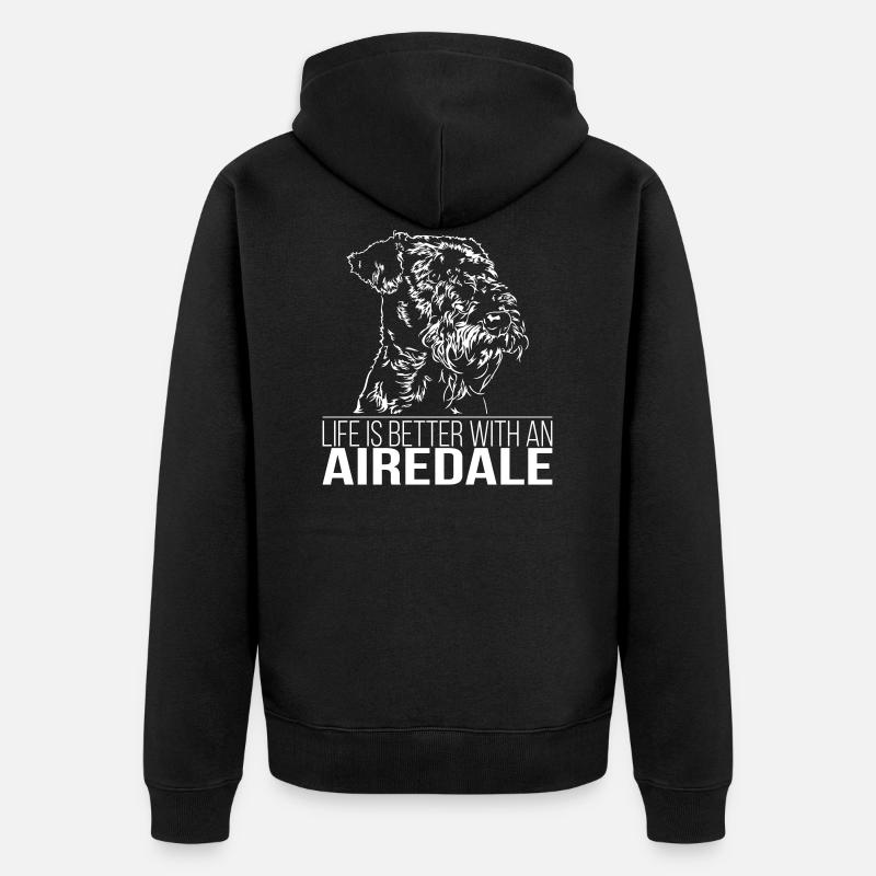 AIREDALE Life is better - Veste à capuche bio Premium Unisexe - noir