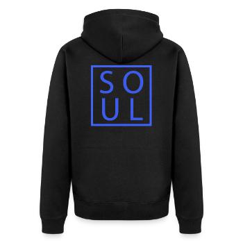 Soul Couple Shirt Mate Gift Idea - Unisex Premium Organic Zip Hoodie - black - Back - Nico (187cm)
