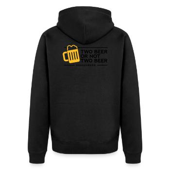 Zwei Bier oder nicht zwei Bier. Shakes-Bier! - Unisex Premium Bio Zip Hoodie - Schwarz - Hinten - Nico (187cm)