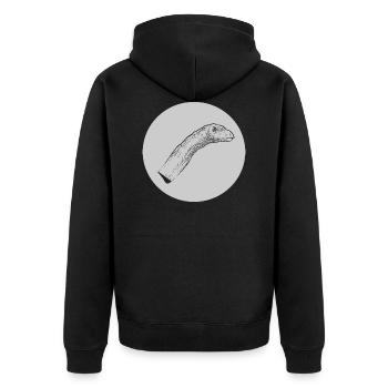 Long-neck Dino dinosaur dinosaur - Unisex Premium Organic Zip Hoodie - black - Back - Nico (187cm)