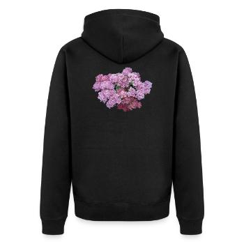 Fette Henne Kraut Blume - Unisex Premium Bio Zip Hoodie - Schwarz - Hinten - Nico (187cm)