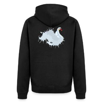 Cygne blanc - trèfle de couleur - Veste à capuche bio Premium Unisexe - noir - Dos - Nico (187cm)