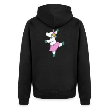 Ballett Einhorn Geschenk tanzen Sport Ballerina - Unisex Premium Bio Zip Hoodie - Schwarz - Hinten - Nico (187cm)