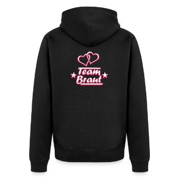 Team bride - Unisex Premium Organic Zip Hoodie - black - Back - Nico (187cm)