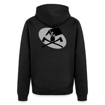 Ax Fire Tent Camping Camping Gift - Unisex Premium Organic Zip Hoodie - black - Back - Nico (187cm)