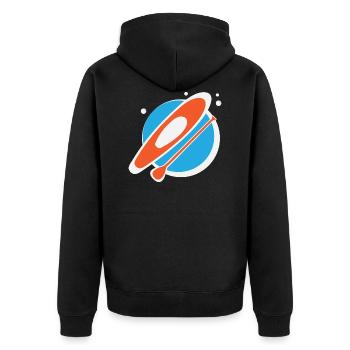 Orange rowboat gift idea - Unisex Premium Organic Zip Hoodie - black - Back - Nico (187cm)