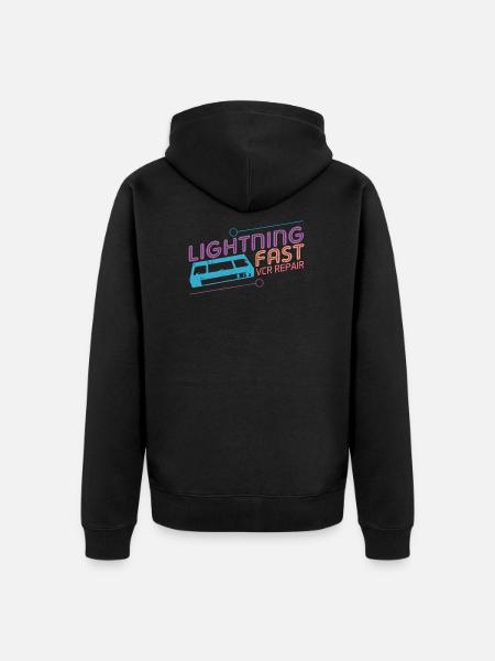 Funny VHS VCR Vintage 90s 80s Shirt Gift - Unisex Premium Organic Zip Hoodie - black