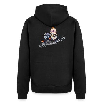 Baby Rider - Unisex Premium Organic Zip Hoodie - black - Back - Nico (187cm)