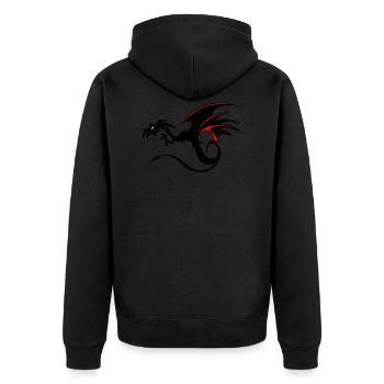 Drachen Tribal Tattoo Form 20049 x - Unisex Premium Bio Zip Hoodie - Schwarz - Hinten - Nico (187cm)